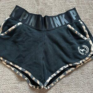 VS PINK Black/Leopard Cotton shorts